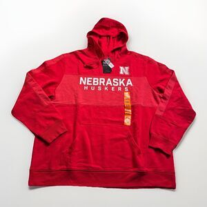 Nebraska Cornhuskers Fleece Hoodie Men’s  XXL Red Logo Spellout Captivating New